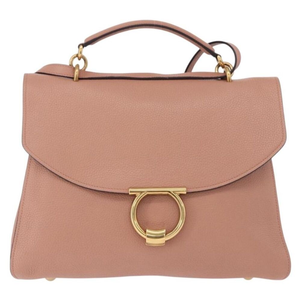 Salvatore Ferragamo Margot Satchel Leather Pink Leather Handbag
